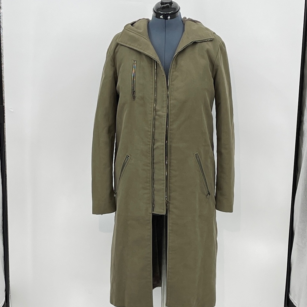SPEARS HINKLE  WOMENS SIZE 36 SEE MEASUREMENTS ‼️Olive Green Long Hooded Coat